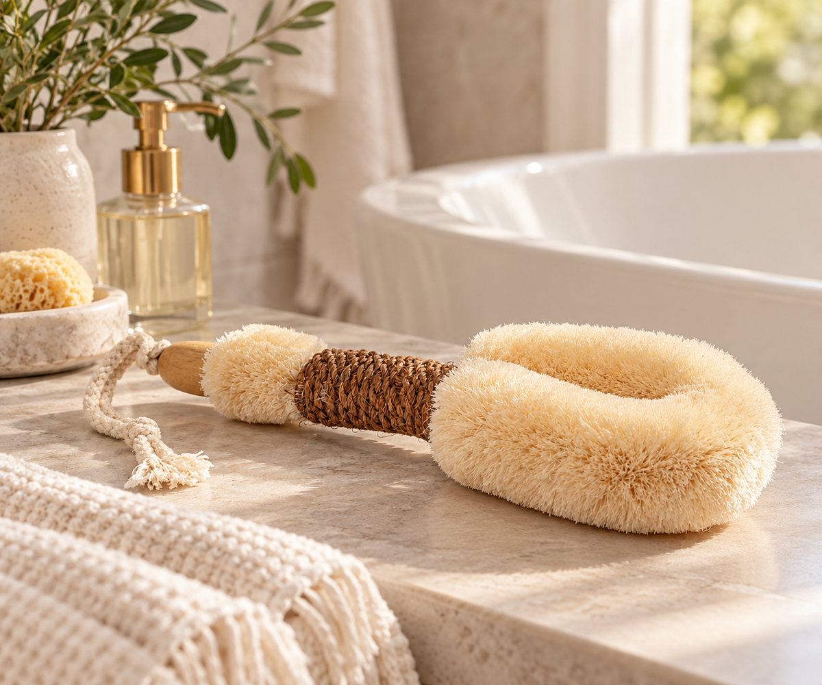 Sisal Medium Body Brush - Brown Cord