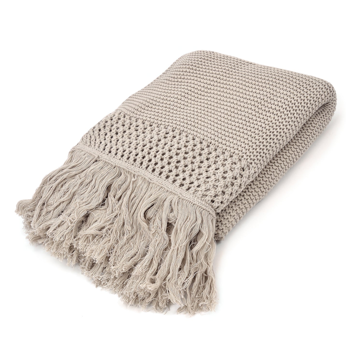 Benny Fringed Throw - Sand