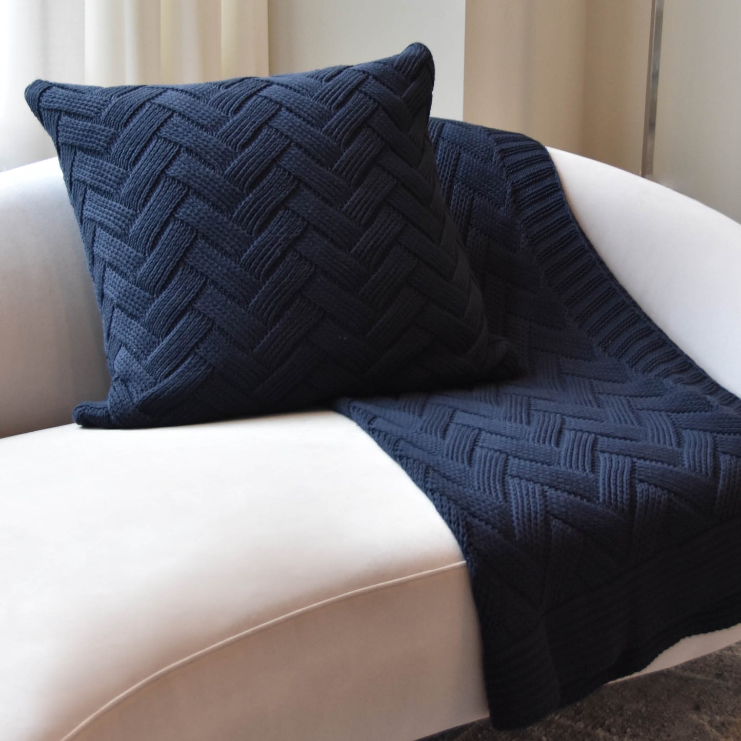 Racquel Pillow - Navy 24"x24"