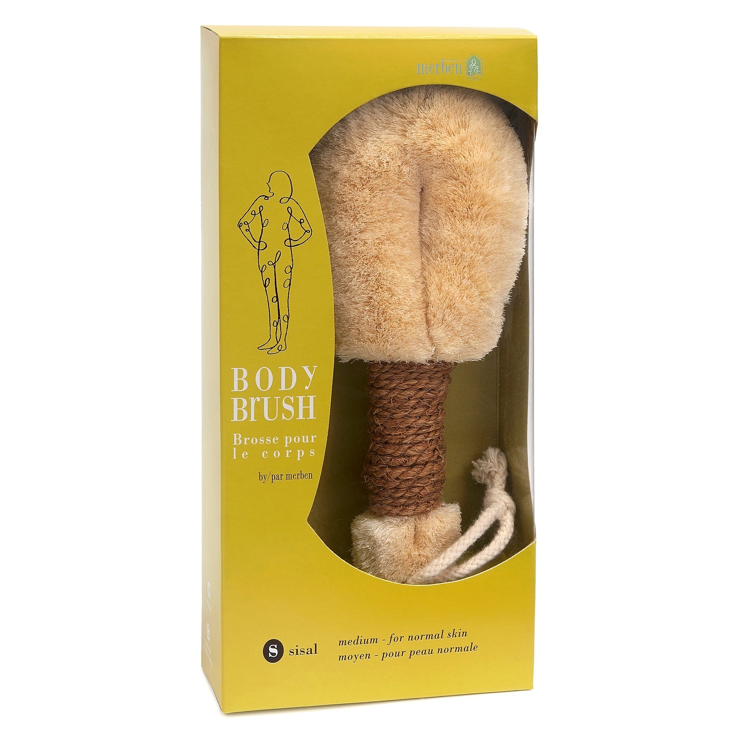 Sisal Medium Body Brush - Brown Cord