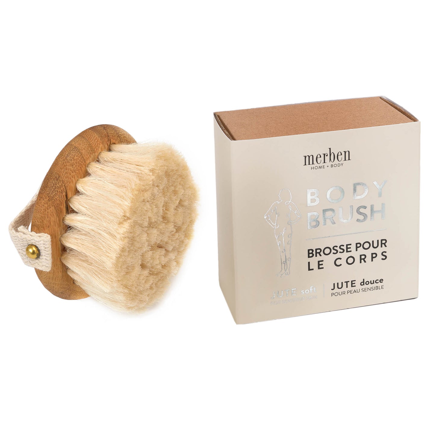 Jute Round Body Brush with Bamboo Top
