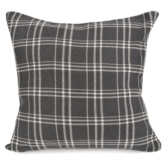 Thomas Plaid Pillow - Charcoal 20"x20"