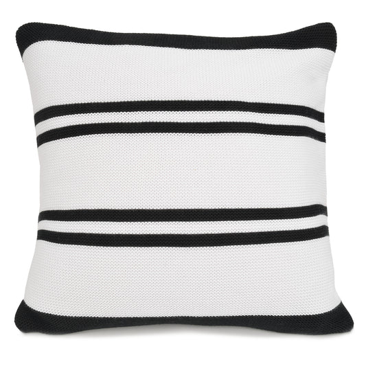 Hudson Striped Pillow - Black 20"x20"