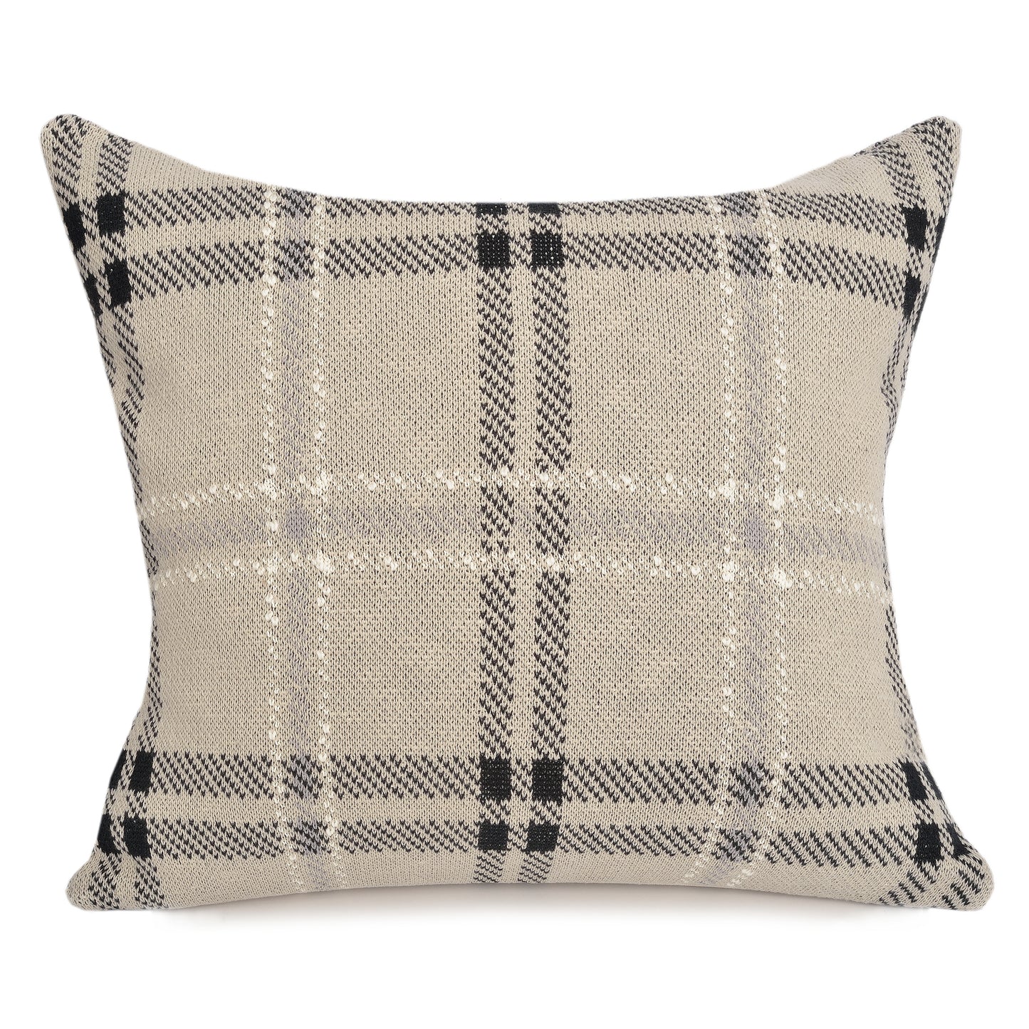 Oliver Plaid Pillow - Sand 22"x22"