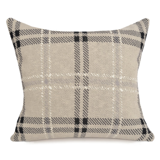 Oliver Plaid Pillow - Sand 22"x22"