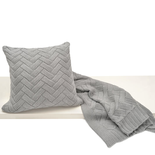 Racquel Pillow and Throw Set - Grey