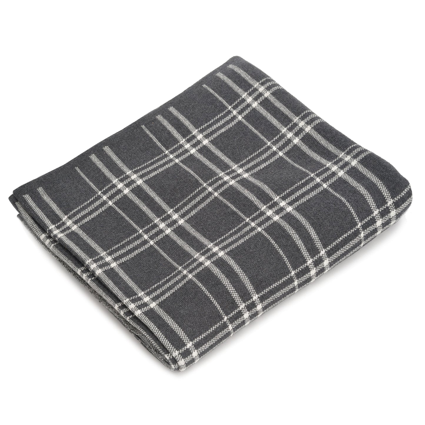 Thomas Plaid Throw - Charcoal