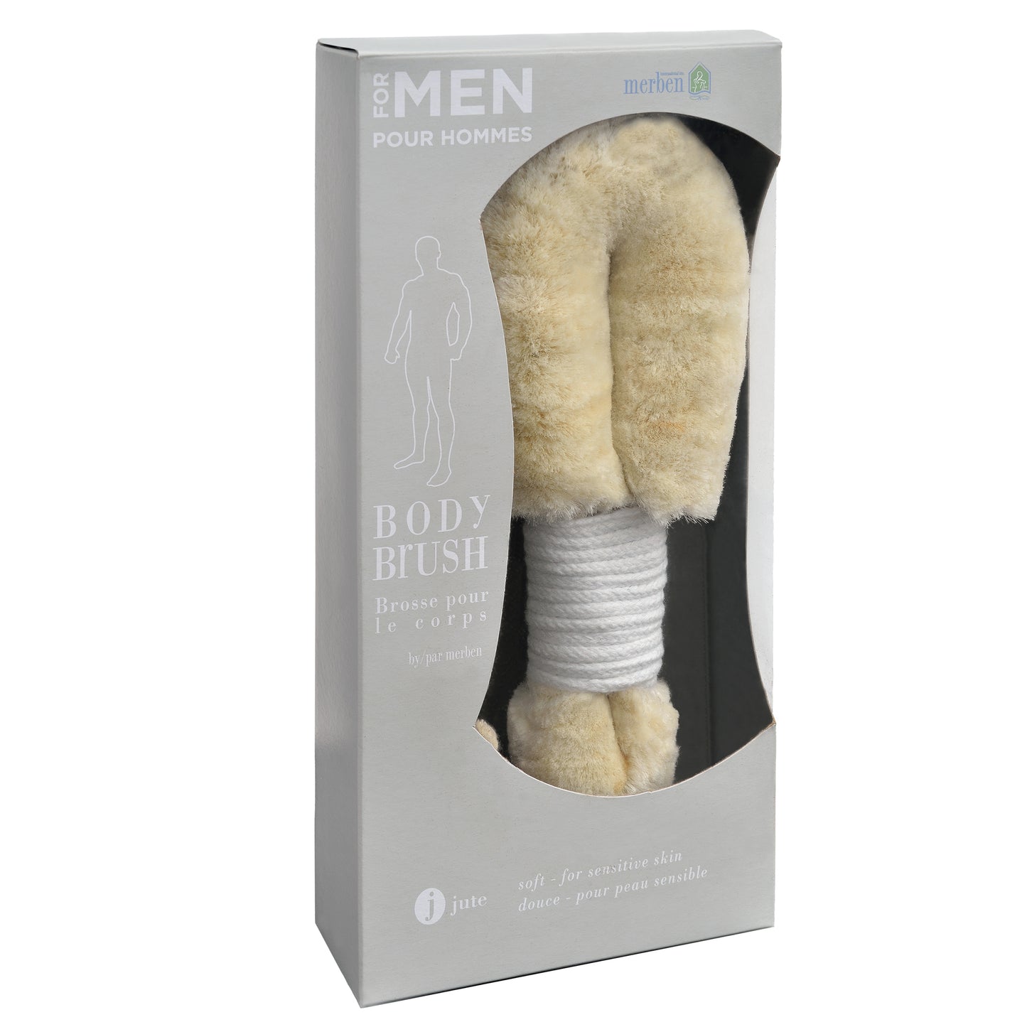 Men's Jute Medium Body Brush - White Cord