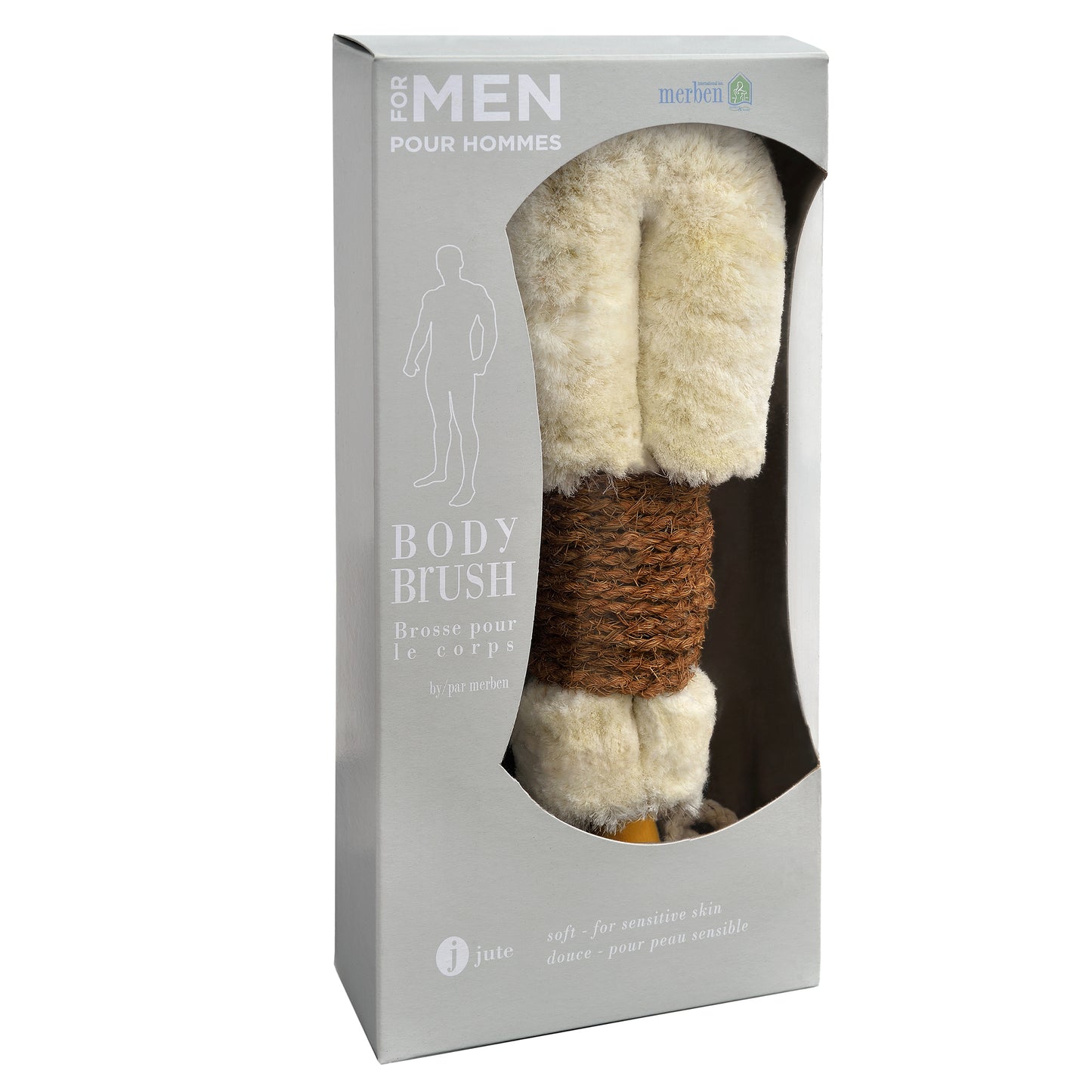 Men's Jute Medium Body Brush - Brown Cord