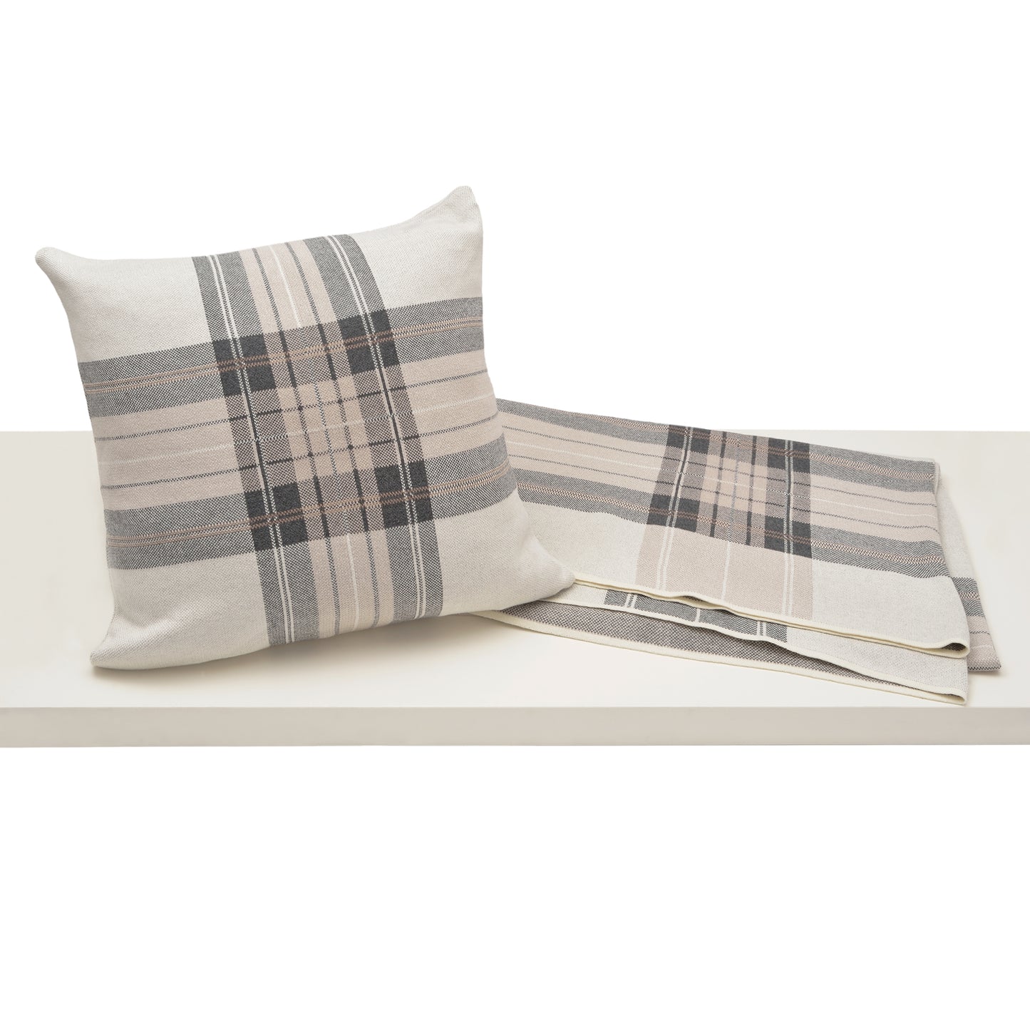 Naomi Plaid Pillow - Ivory