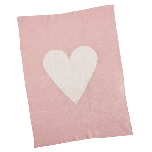 Charlotte Heart Baby Blanket - Rose Pink