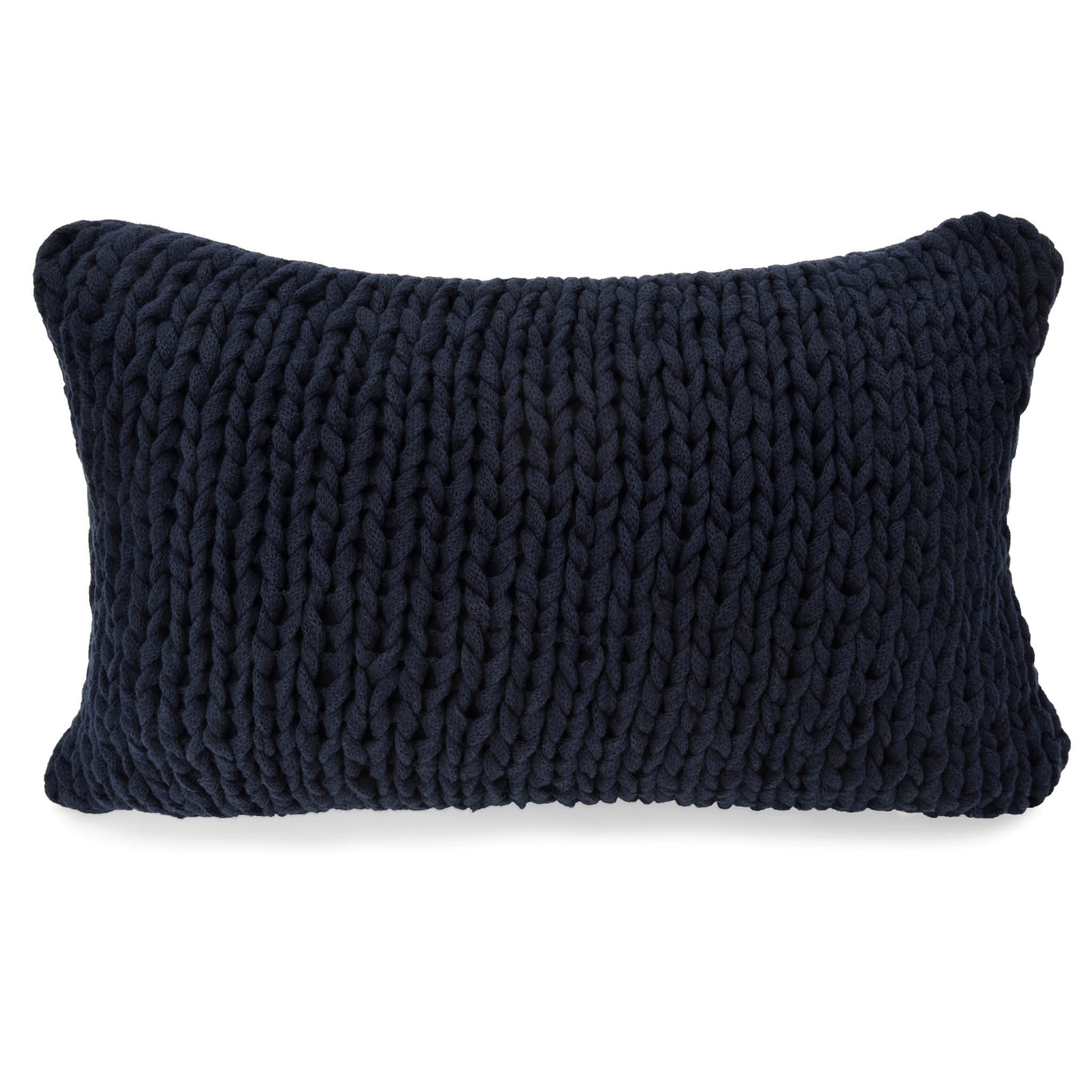 Navy knit pillow sale