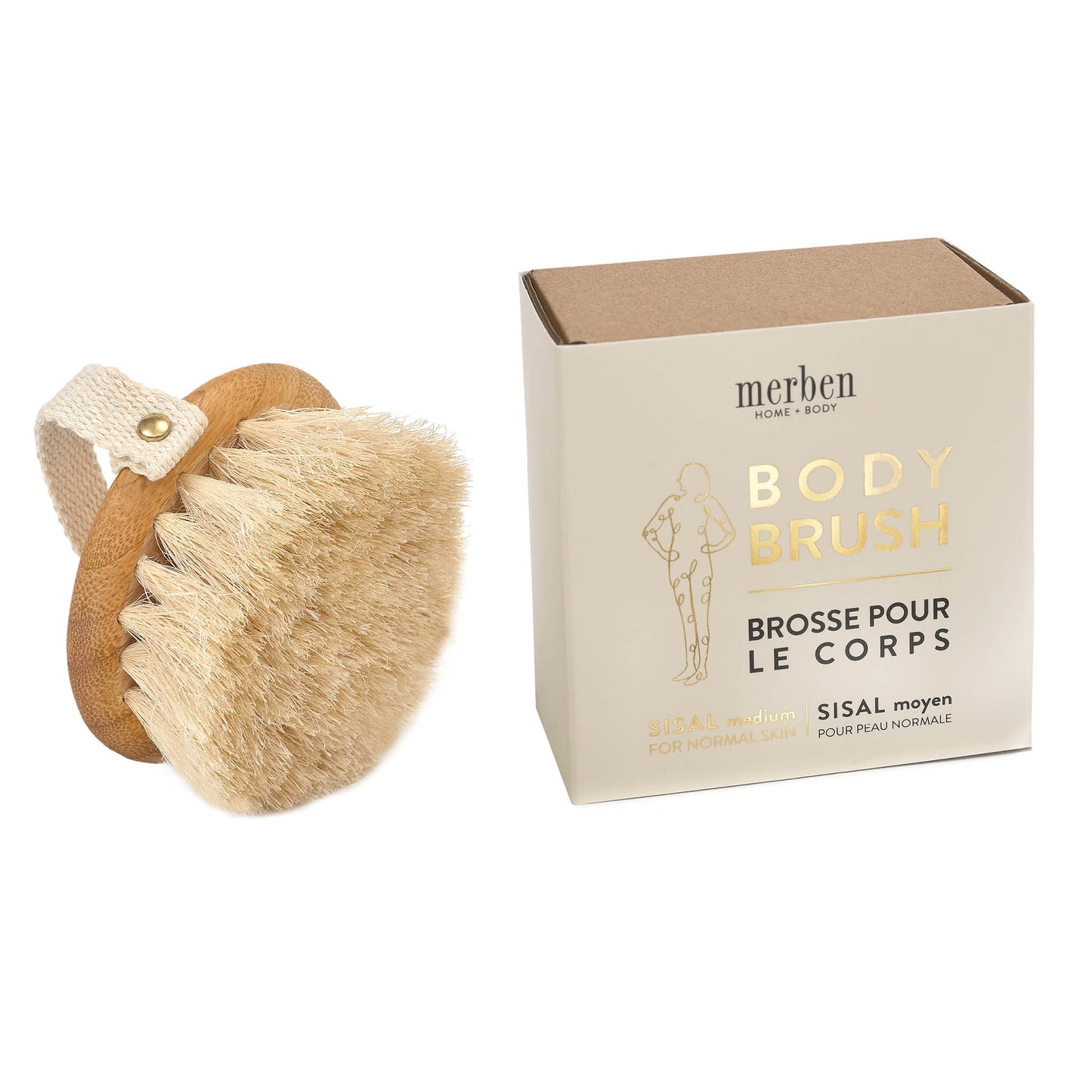 Sisal Round Body Brush with Fabric Handle