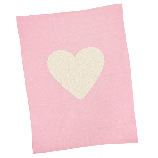 Charlotte Heart Baby Blanket - Pink