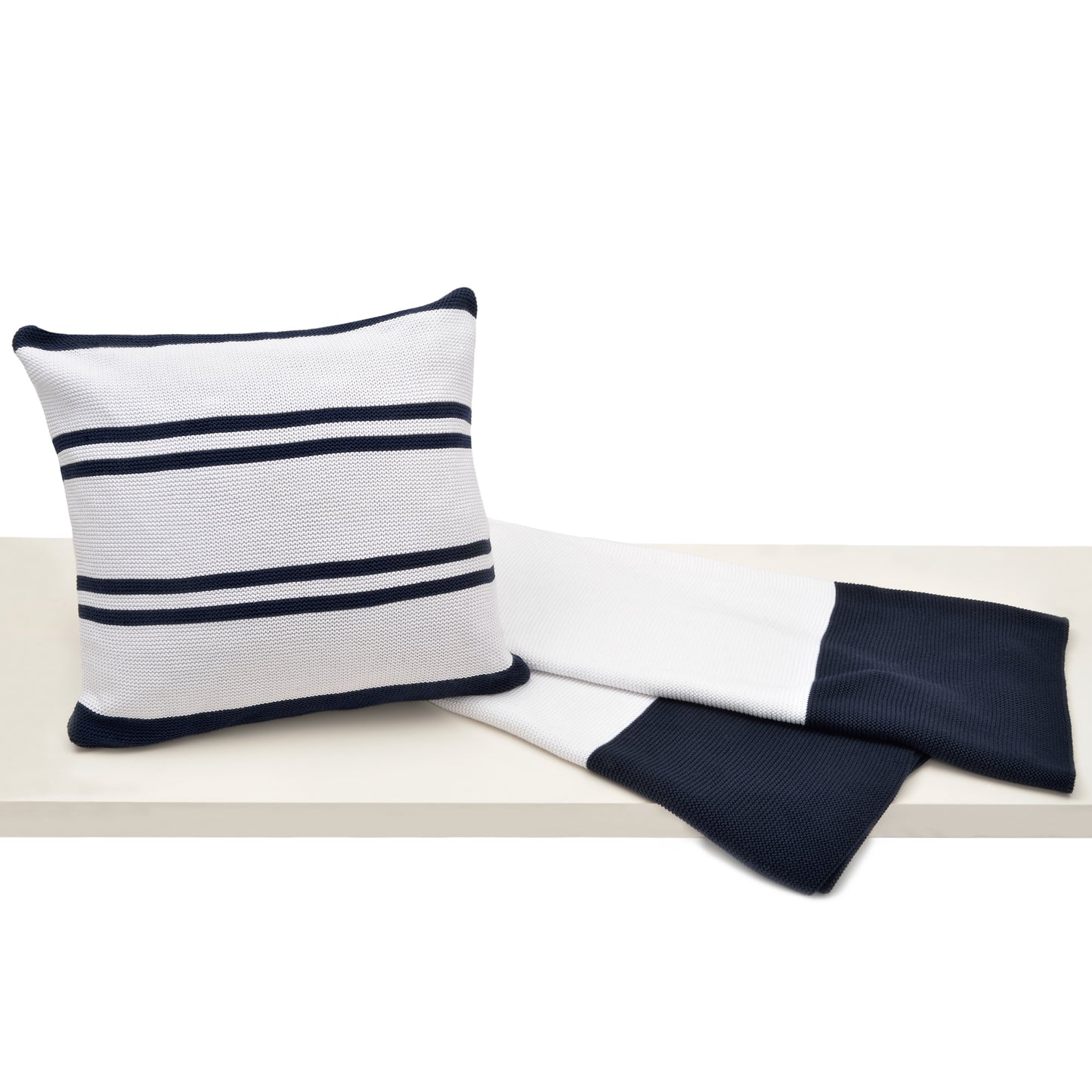 Liam Throw - Navy and White