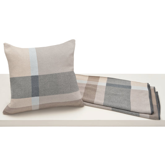 Rory Plaid Pillow and Throw Set - Beige
