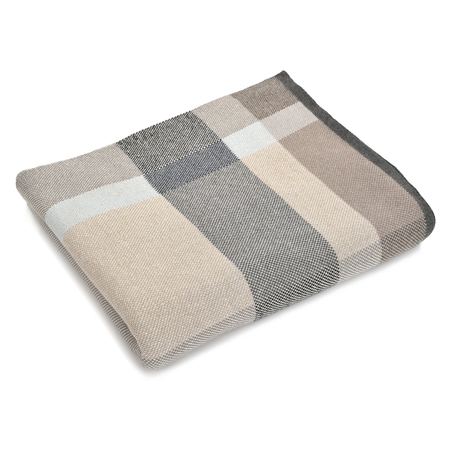 Rory Plaid Pillow and Throw Set - Beige