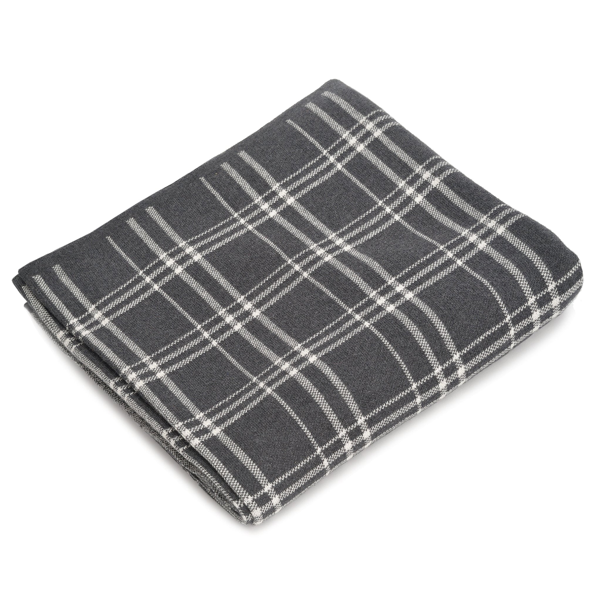 Thomas Plaid Throw - Charcoal – Merben