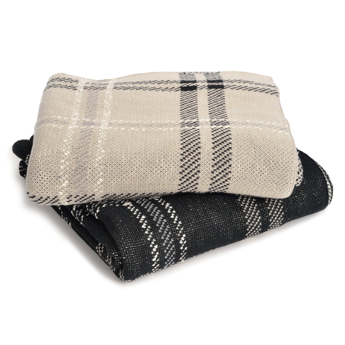 Oliver Plaid Pillow and Throw Set - Black